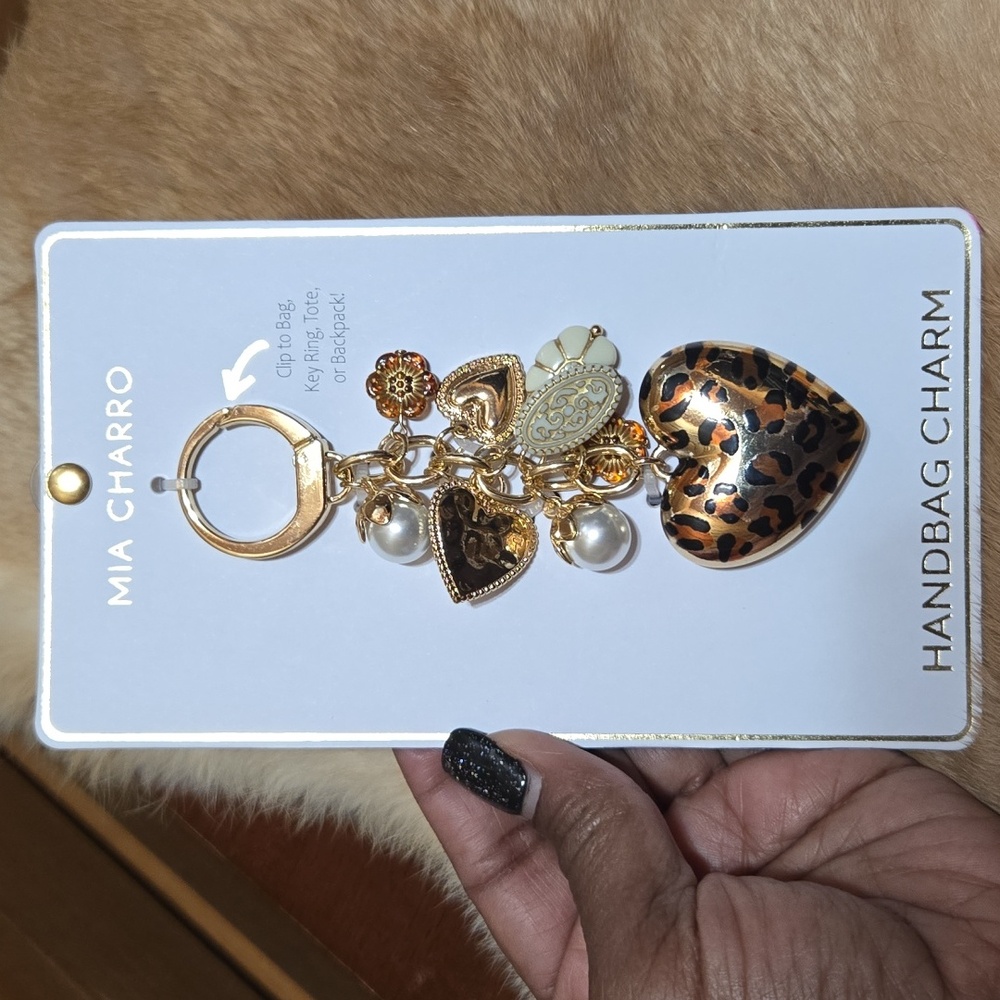 Mia Charro Leopard Heart Handbag Charm